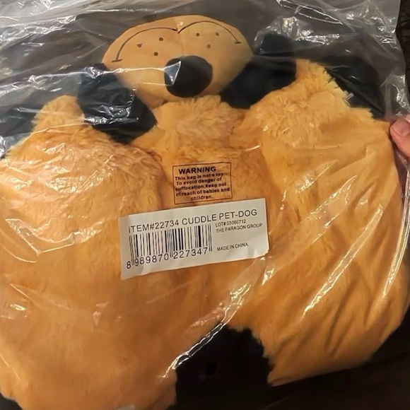 Plush Dog Toy Kids Pillow- Yellow and Black - Picture 7 of 7